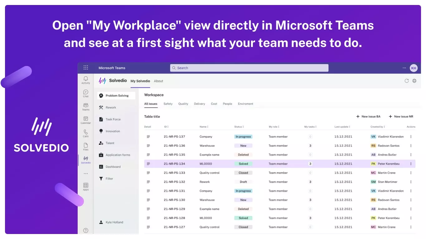 Solvedio in MS Teams Solvedio in MS Teams