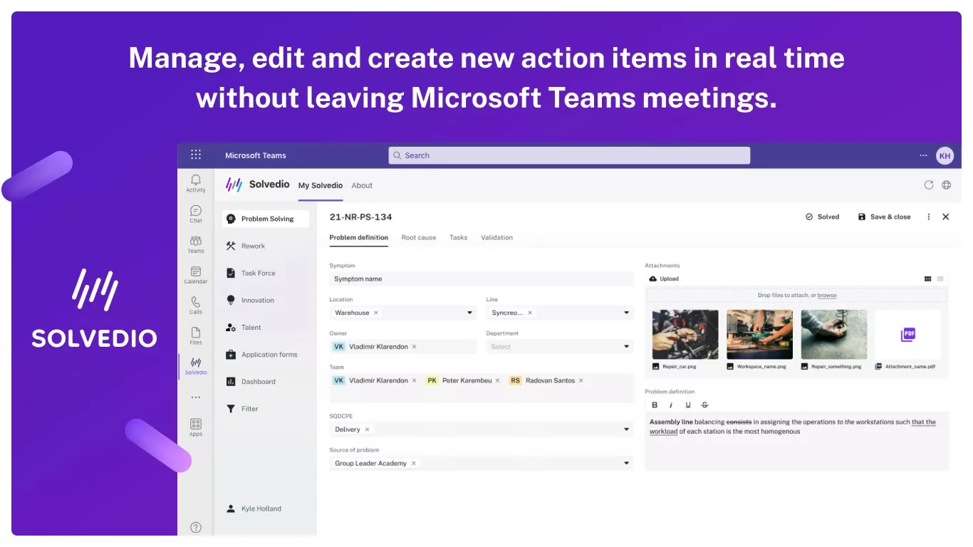 Solvedio in MS Teams 